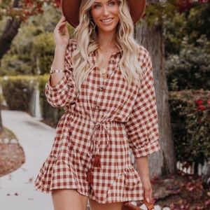 vici gingham checkered romper NWT